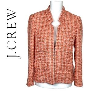 J Crew tweed orange metallic blazer size 8 perfect condition